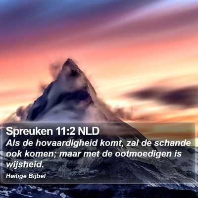 Spreuken 11:2 NLD Bible Verse Image