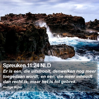Spreuken 11:24 NLD Bible Verse Image