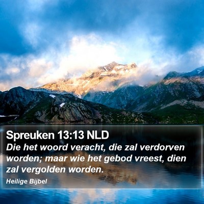Spreuken 13:13 NLD Bible Verse Image