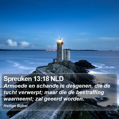 Spreuken 13:18 NLD Bible Verse Image