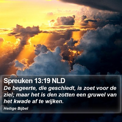 Spreuken 13:19 NLD Bible Verse Image