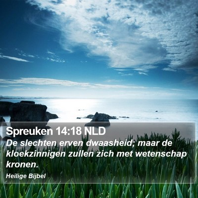 Spreuken 14:18 NLD Bible Verse Image