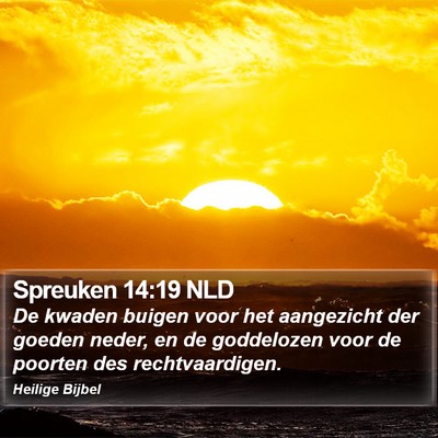 Spreuken 14:19 NLD Bible Verse Image