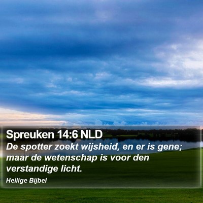 Spreuken 14:6 NLD Bible Verse Image