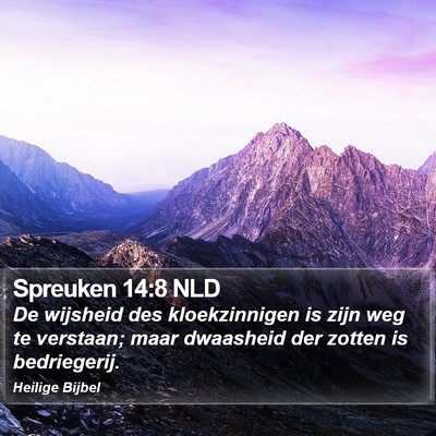 Spreuken 14:8 NLD Bible Verse Image
