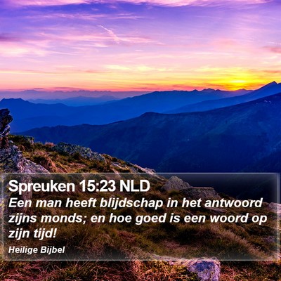 Spreuken 15:23 NLD Bible Verse Image