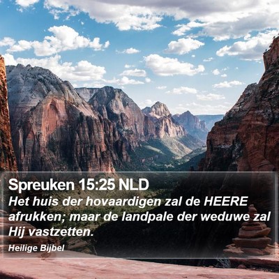 Spreuken 15:25 NLD Bible Verse Image