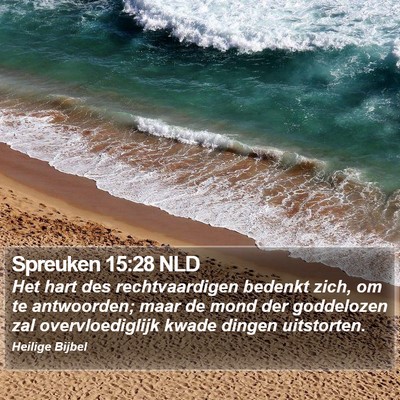 Spreuken 15:28 NLD Bible Verse Image