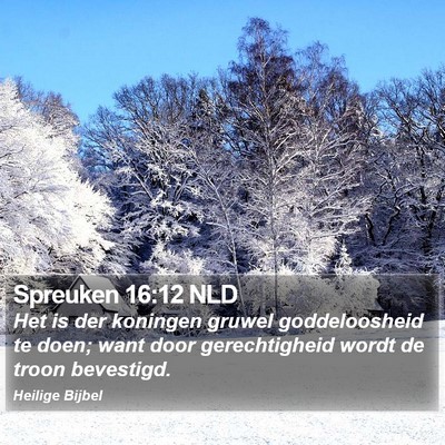 Spreuken 16:12 NLD Bible Verse Image