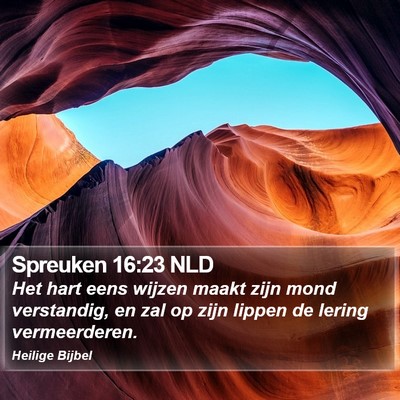 Spreuken 16:23 NLD Bible Verse Image