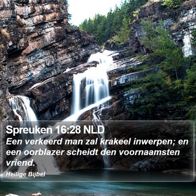 Spreuken 16:28 NLD Bible Verse Image