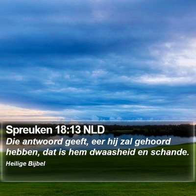 Spreuken 18:13 NLD Bible Verse Image