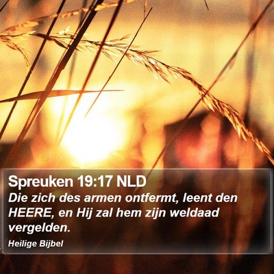 Spreuken 19:17 NLD Bible Verse Image