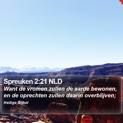 Spreuken 2:21 NLD Bible Verse Image