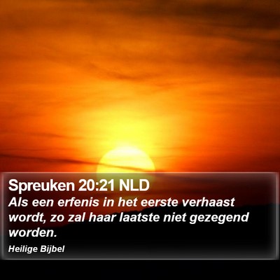 Spreuken 20:21 NLD Bible Verse Image