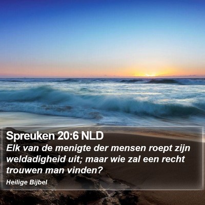 Spreuken 20:6 NLD Bible Verse Image