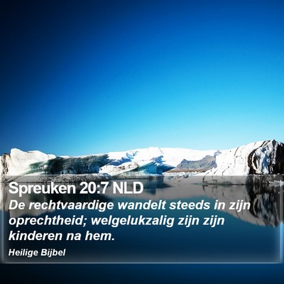 Spreuken 20:7 NLD Bible Verse Image