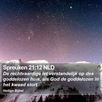 Spreuken 21:12 NLD Bible Verse Image