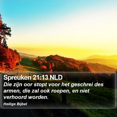 Spreuken 21:13 NLD Bible Verse Image