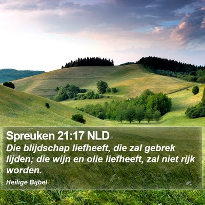 Spreuken 21:17 NLD Bible Verse Image