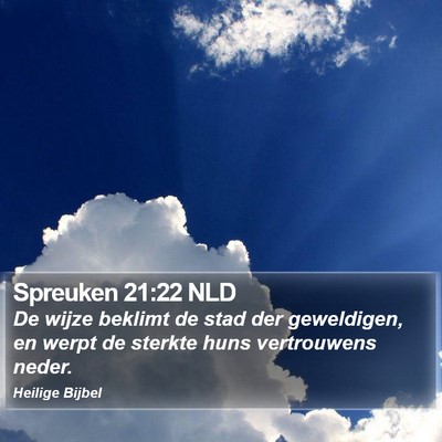 Spreuken 21:22 NLD Bible Verse Image