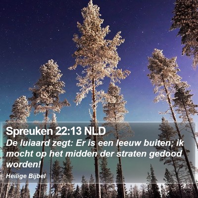 Spreuken 22:13 NLD Bible Verse Image