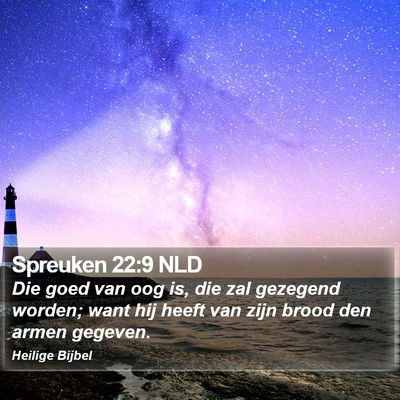 Spreuken 22:9 NLD Bible Verse Image