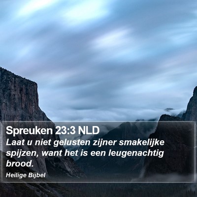 Spreuken 23:3 NLD Bible Verse Image