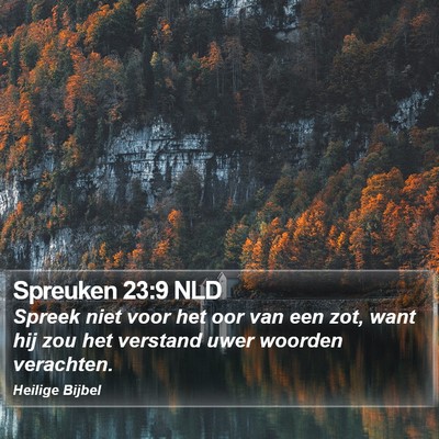 Spreuken 23:9 NLD Bible Verse Image