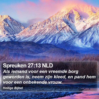 Spreuken 27:13 NLD Bible Verse Image