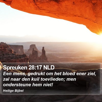 Spreuken 28:17 NLD Bible Verse Image