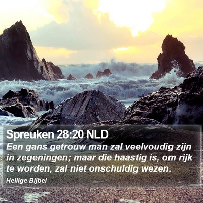 Spreuken 28:20 NLD Bible Verse Image