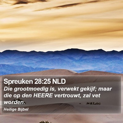 Spreuken 28:25 NLD Bible Verse Image