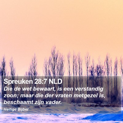 Spreuken 28:7 NLD Bible Verse Image