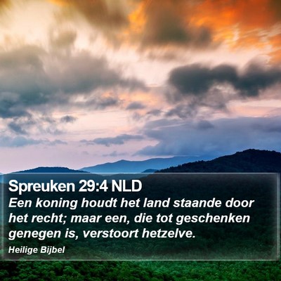 Spreuken 29:4 NLD Bible Verse Image