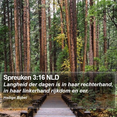 Spreuken 3:16 NLD Bible Verse Image