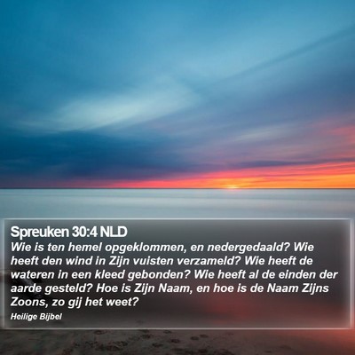 Spreuken 30:4 NLD Bible Verse Image