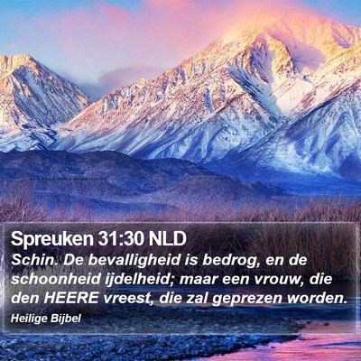 Spreuken 31:30 NLD Bible Verse Image