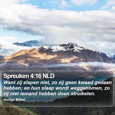 Spreuken 4:16 NLD Bible Verse Image