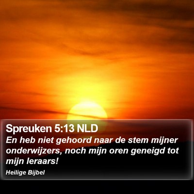 Spreuken 5:13 NLD Bible Verse Image