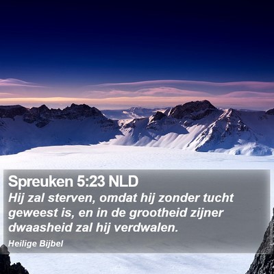 Spreuken 5:23 NLD Bible Verse Image