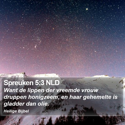 Spreuken 5:3 NLD Bible Verse Image