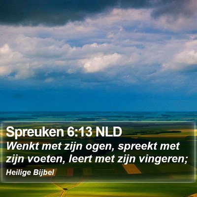Spreuken 6:13 NLD Bible Verse Image
