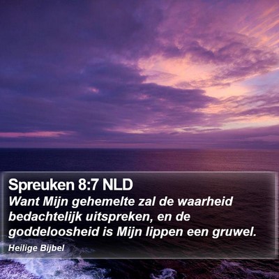 Spreuken 8:7 NLD Bible Verse Image