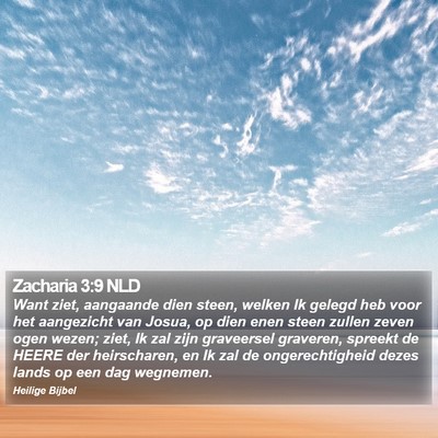 Zacharia 3:9 NLD Bible Verse Image