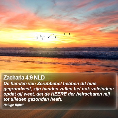 Zacharia 4:9 NLD Bible Verse Image