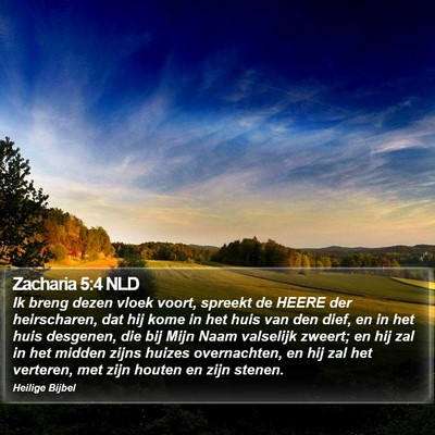 Zacharia 5:4 NLD Bible Verse Image