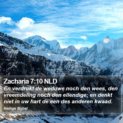 Zacharia 7:10 NLD Bible Verse Image