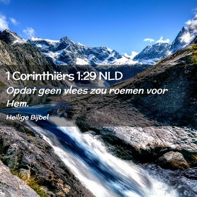Picture 02 - 1 Corinthiërs 1:29 NLD - Opdat geen vlees zou roemen voor - Bible Verse Picture