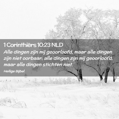 Picture 02 - 1 Corinthiërs 10:23 NLD - Alle dingen zijn mij geoorloofd, maar alle dingen - Bible Verse Picture
